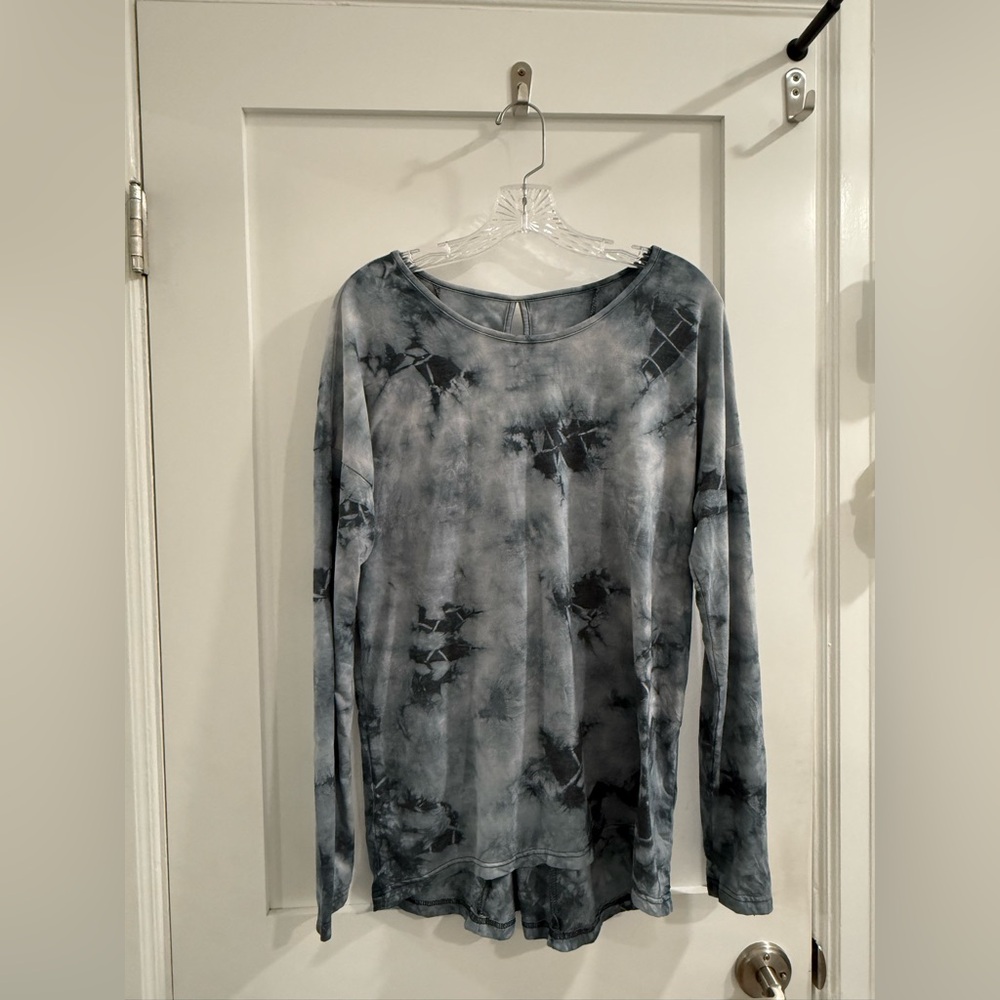 No Brand multicolor tie dye oversized drop shoulder long sleeve top/ tunic